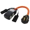 Ac Works Power Strip Cord, STW, 5-15/20R, 14-30P, 1.5 ft., Orange S1430CBF520 - alternate 1